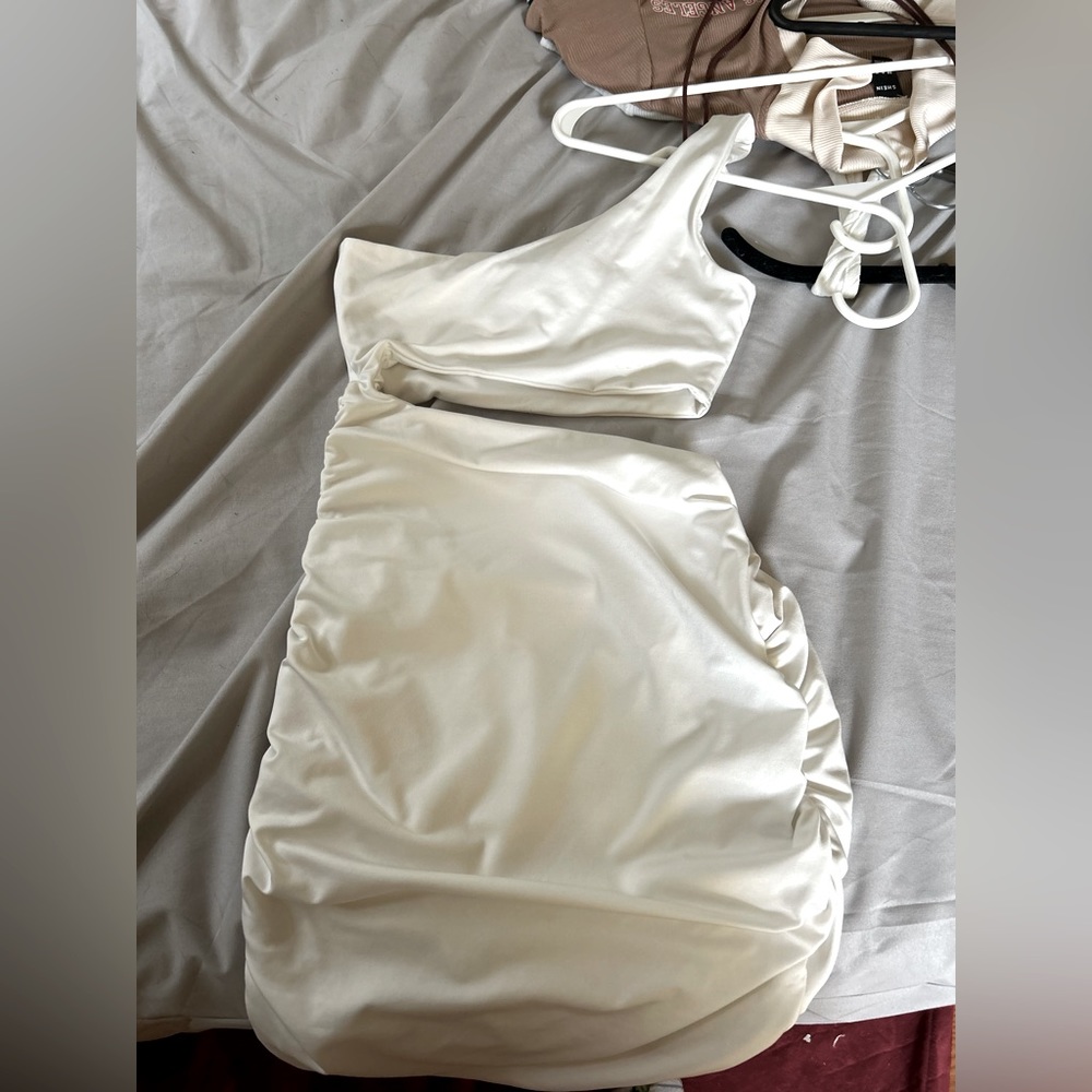 White one shoulder dress from SHEIN